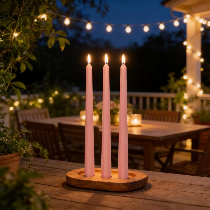 Sihuida 12 Pack 10 inch Dusty Pink Taper Candles, Unscented Dripless Smokeless Candlestick Bulk for Home Dinner Wedding Romantic, 7-8 Hours Burn - Image 5